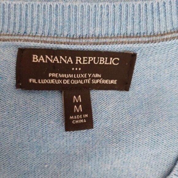BANANA REPUBLIC Premium Luxe Yarn Sweater Blue Men's Sz M - Picture 8 of 9